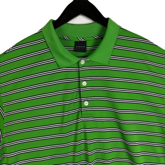DUNNING GOLF Green Striped Athletic Shirt Mens Size XL - Picture 2 of 10